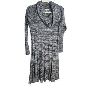 Calvin Klein Cowl Neck Sweater knit dress sz 1X pleated Careerwear professional